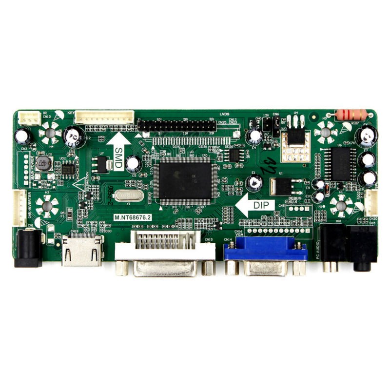 HDMI VGA DVI AUDIO input LCD Controller Board M.NT68676 work for 8.9~10inch HSD089IFW1 HSD100IFW1 1024x600 LCD Panel